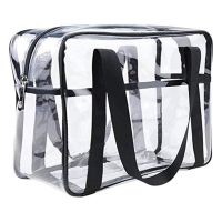 【cw】Cosmetic Bag Transparent Handbag Thickened Cosmetic Bag Waterproof Makeup Artist Big Bag Diaper Shoulder Bag Beach Bag