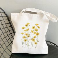 【hot】 Shopper Cosmos Flowers Printed Tote women shopper girl Shoulder shopping bag Canvas ！