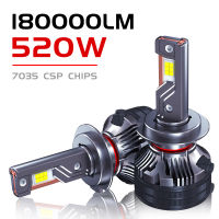 ไฟหน้ารถ CANbus 520W H7 HB3 H4 H11หลอดไฟ LED CANbus H1 1LM 9005 9006 HB 9012 HIR2 Turbo โคมไฟ6000K รถ lightning.