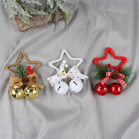 tr1 Shop Christmas Pentagram Bell Accessories Pendant Diy Christmas Tree Ornament Bow Bell Cabinet Window Props