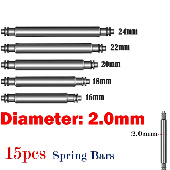 Watch Band Pin  Diameter Spring Bar Watch Accessories Part Stainless  Steel Spring Rod Link Pins 16mm 20mm 22mm Width Size | Lazada PH