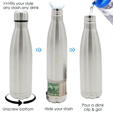 Hidden Safe Steel Water Bottle Secret Safe Money Box Secret Stash Spot Can  Hidden Safes Storage Compartment for Cards Keys Cash