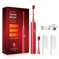 ◎ High Quality Noiseless Portable Travel Smart Electric Toothbrush Alloy Body USB Rechargeable IPX7 Waterproof Sonic Toothbrush