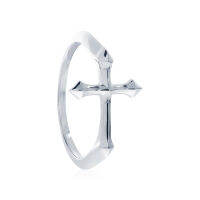 ake ake the Glory Cross ring - Small White แหวนเงินแท้ 925 แกะมือขัดเงาพิเศษ ชุบไวท์โกลด์ ลายไม้กางเขนนี้จึงเปล่งประกายสว่างดังความอิ่มเอิบในพรของพระเจ้