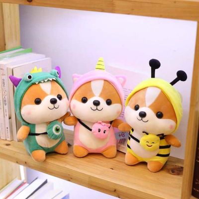 GFHGVF Cute Creative Elk Childrens Doll Animal Bee Corgi Chai Pillow Squirrel Doll Dinosaur Plush Toy Shiba Inu Plush Toy