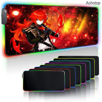 900x400x4mm Sexy Anime Genshin Impact RGB Large Gaming Mouse Pad LED Lighting Mousepad Gamer XXL Computer Keyboard Desk Mat Pad