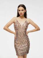 【jw】┋  Vestido De Noiva 2023 Spaghetti Straps Sparkly Sequin Short Bodycon Tassels Evening