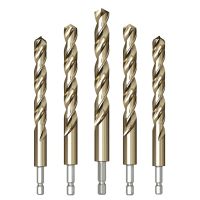 Hexagonal handle twist drill bit titanium-plated special stainless steel metal iron straight handle high-speed steel hole opener Drills Drivers