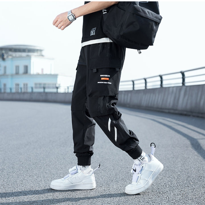 20212021 Mens Spring and Summer New Loose-fitting Trousers Functional Overalls Fashion Trend All-match Casual Pants