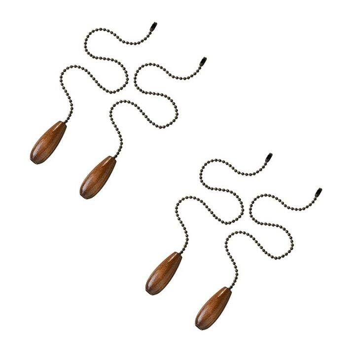 4 Pieces Ceiling Fan Chain Pulls Wooden Pull Chain Extension Pull Chain