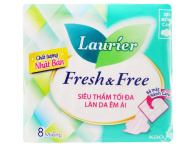 Băng vệ sinh Laurier Fresh and Free siêu thấm siêu mỏng cánh 8 miếng thumbnail