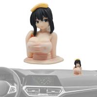 Car Dashboard Doll Chest Shaking Beauty Action Figure Q Version Shake Shake Girl Car Interior Decorations Supplies for Convertible Car Truck SUV sensible