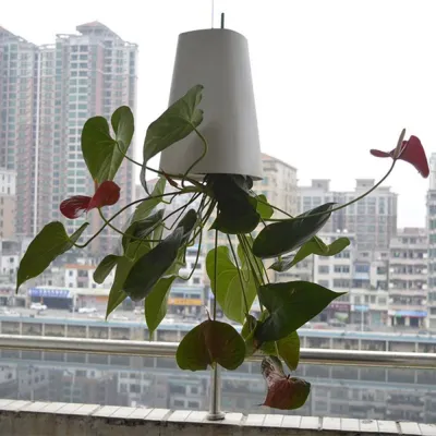 OOTDTY Inverted Sky Garden Hanging Pot Upside Down Planter Flowerpot Storage Basket 360-Degree Rotation 13x9.5x9.5cm New