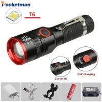 Powerful LED Flashlight Rechargeable Aluminium Alloy Flashlights Zoomable Torch Waterproof Flashlight for Camping Hiking Fishing Rechargeable  Flashli