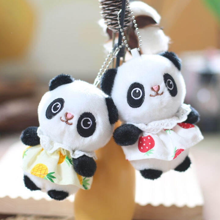 cute-baby-panda-plush-dolls-gift-for-girls-bag-pendant-strawberry-pineapple-dress-stuffed-toys-for-kids-keychain