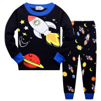 Boys Pyjamas Set Space Planets Pjs Cotton Long Sleeve Kids Pajamas Toddler Sleepwear Children Clothes 2 Piece Outfit Age 2-7T