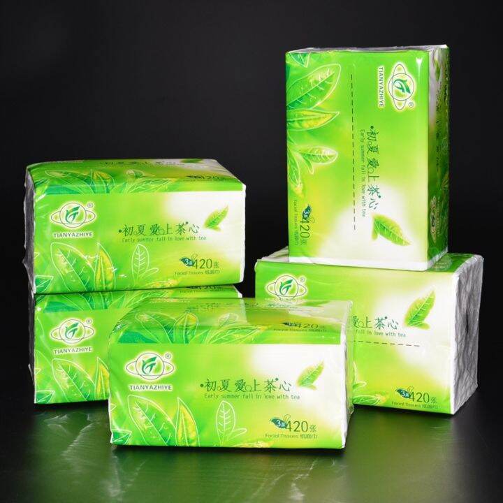 1 pack GreenTea Tissue 4ply Organic green tea Facial Tissue Paper towel ...