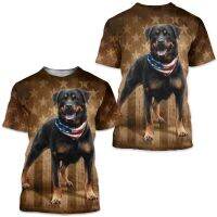 Rottweiler Dog Animal 3D Print T Shirt Mens Casual Hip Hop Harajuku Fitness Summer Short Sleeve Tops Tee Pet Dog Unisex Clothes