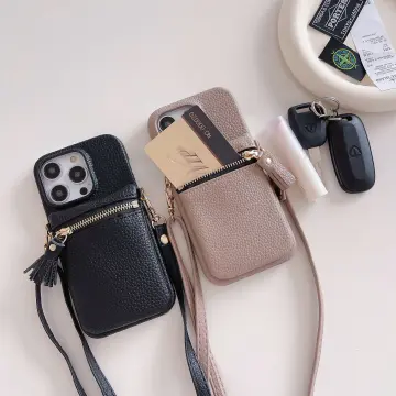 Crossbody Lanyard Wallet Phone Case for iPhone 14 Plus 13 12 11 Pro Max  Zipper Pocket Purse Credit Card Holder Leather Cover