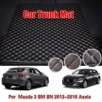 พรมขนสินค้าถาดซับในรองเท้าท้ายอัตโนมัติ Alas Bagasi Mobil ปลอกปกป้องเข่าเหมาะสำหรับ Mazda 3 BM BN 2013 2015 2016 - 2018 Axela