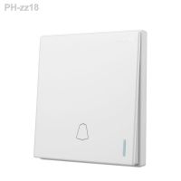 QSR STORE High Quality Minimalist Magnolia White Large Panel Doorbell Switch With Fluorescence 86-type Wall