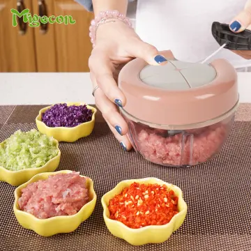 Manual Food Chopper Manual Hand Chopper 400Ml, Portable Manual Vegetable  Chopper