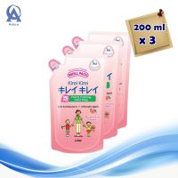 Kirei Kirei Hand Soap Moisturizing Peach Refill 200 ml x 3 pcs. คิเรอิ คิเรอิ โฟมล้างมือ กลิ่นพีช ชนิดถุงเติม 200 มล. x 3 ถุง