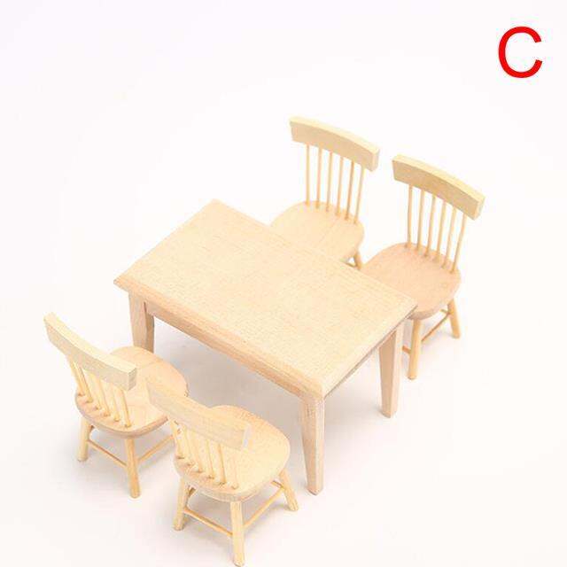 1-12-miniature-dollhouse-furniture-wooden-dining-table-chair-simulation-toy