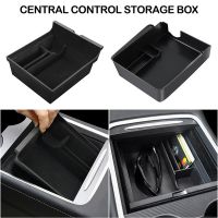 Storage Box For Tesla Model 3 Y Central Armrest Center Console Organizer Tidying Flocking Containers Car Stuff 2021-2023