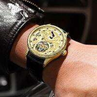 Switzerland ten big mechanical watches eight steed relief fashion fully automatic mechanical watches leather noctilucent mechanical mens watch --nb230711☌✤