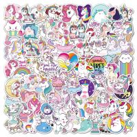 [NEW EXPRESS]✿ 100 pcs Cute Unicorns Cartoon Waterproof PVC Stickers