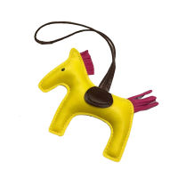 ?XU?Horse Keychain Leather Charm Cute Key Chain for Women Bag Ornament Accessories