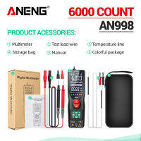 ANENG AN998อัตโนมัติดิจิตอล6000นับมืออาชีพมัลติมิเตอร์ไฟฟ้าอัตโนมัติตั้งแต่ Ac/dc โวลต์มิเตอร์อุณหภูมิโอห์ม Hz เครื่องมือตรวจจับ