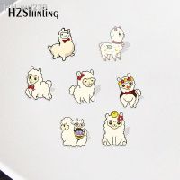 Cartoon Animal Alpaca Pattern Lama alpacos Acrylic Collar Pin Cartoon Pattern Anime Acrylic Lapel Pins Resin Acrylic Epoxy