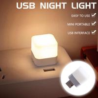 ETXUSB Small Night Light LED Eye Protection Square Reading Light Computer Mobile Power Charging Mini Table Lamp Small Book Lamp