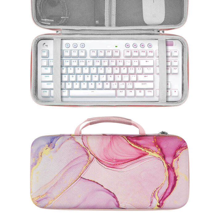 QHS Store Tenkeyless TKL Keyboard Case, Hard Shell Travel Carrying Bag