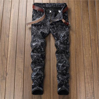 2021New Fashion 2021 AUTUMN Spring Hole Jeans Mens Ripped Skinny Biker Destroyed Denim Trousers