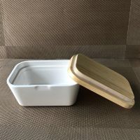 New Butter Box Nordic Butter Container Storage Tray Dish Keeper Cheese Food Holder Kitchen Tools with Wood Cover Sealing Plate