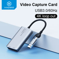 Hagibis HDMI To Usb/type C การ์ดจับภาพวิดีโอ1080P USB C USB3.0 Audio Video Capture Card Converter อะแดปเตอร์ HDMI 4K สำหรับสตรีมมิ่งบันทึก PS5 PS4 Switch DVD กล้องวิดีโอ HD กล้อง