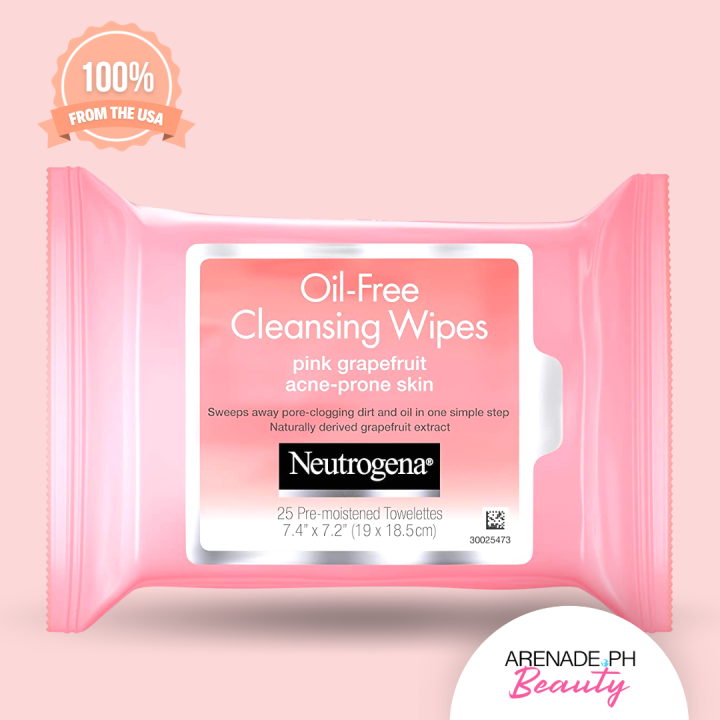 Neutrogena OilFree Cleansing Wipes Pink Grapefruit, 25 Count Lazada PH