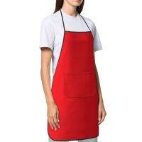 New Polyester With Black Lock Edge Solid Color Red Apron Waterproof Oil Can Not Ball Home Restaurant Ho Suitable 52X72 CM