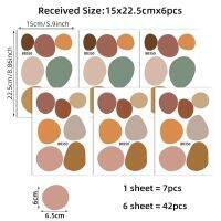 สติกเกอร์ติดผนังตกแต่ง DIY สไตล์โบฮีเมียนประดับหินทรงกลมแบบไม่สม่ำเสมอสติ๊กเกอร์ติดผนังสำหรับห้องนั่งเล่นสำหรับห้องนอนบ้านภาพจิตรกรรมฝาผนัง PVC ขนาด42ชิ้น/เซ็ต