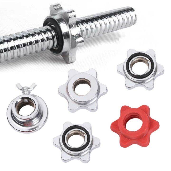 adyqku0dh 1 Pair Gym Olympic Check Nut Spin Lock Screw Barbell Bar