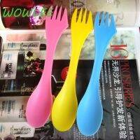 6pcs 3 In 1 Utensils Plastic Spork Combo Travelling Gadget Cutlery Tableware Spoon Fork Cutter Travel Camping Hiking Picnic Flatware Sets