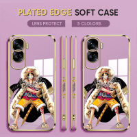 Diorcase For Honor 90 5G,90 Lite 5G ฟรีสายคล้อง + Ona Pice Luffy เคสขอบสี่เหลี่ยมลวดลายชุบเคสโทรศัพท์หรูหรานุ่มเคสโทรศัพท์