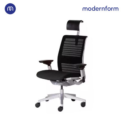 Modernform เก้าอี้ Steelcase ergonomic รุ่น Think v2 Platinum พนักพิงศรีษะหุ้มผ้าสีดำ เก้าอี้เพื่อสุขภาพ เก้าอี้ผู้บริหาร เก้าอี้สำนักงาน เก้าอี้ทำงาน