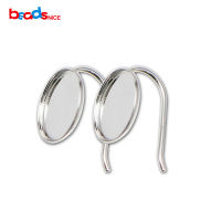 Beadsnice 925 sterling silver 12mm earring hook french earring cabochon blank tray jewelry making for woman ID36316