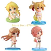 【SALE】 tiorinsecur1988 ชุดว่ายน้ำอนิเมะ Asuna Art Online 4,ของเล่นหุ่นแอ็กชัน Pvc เวอร์ชั่น Q ขนาด6ซม. ปีชิ้น/เซ็ต