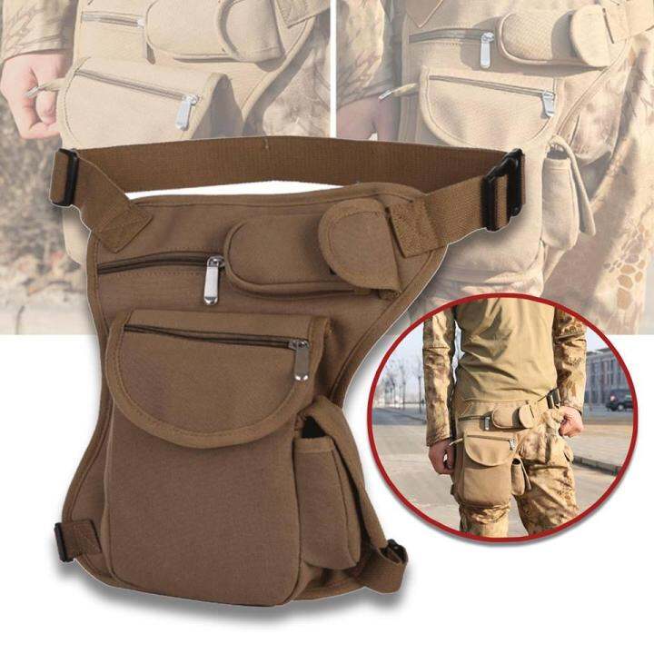 Gion กระเป๋าคาดเอวขา แคนวาส Canvas Drop Leg Bag Waist Bag Motorcycle