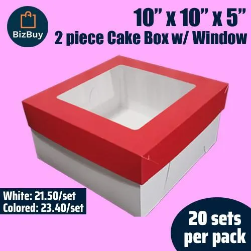 Cake Box 10x10x5 with Window (20 sets / order) Lazada PH